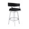 Armen Living Saturn 30" Bar Height Swivel Black Faux Leather and Brushed Stainless Steel Bar Stool LCSNBABSBL30 - alternate 3